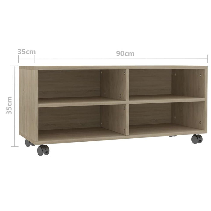 UNICORN TV cabinet modern oak brown Width 90 cm Depth 35 cm Height 35 cm