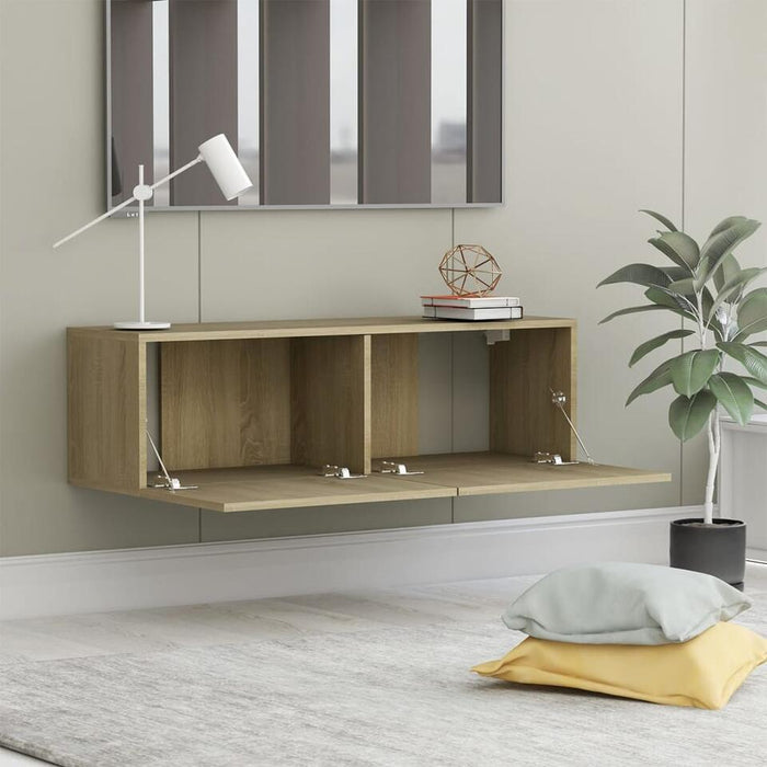 UNICORN TV cabinet modern oak light brown Width 100 cm Depth 30 cm Height 30 cm