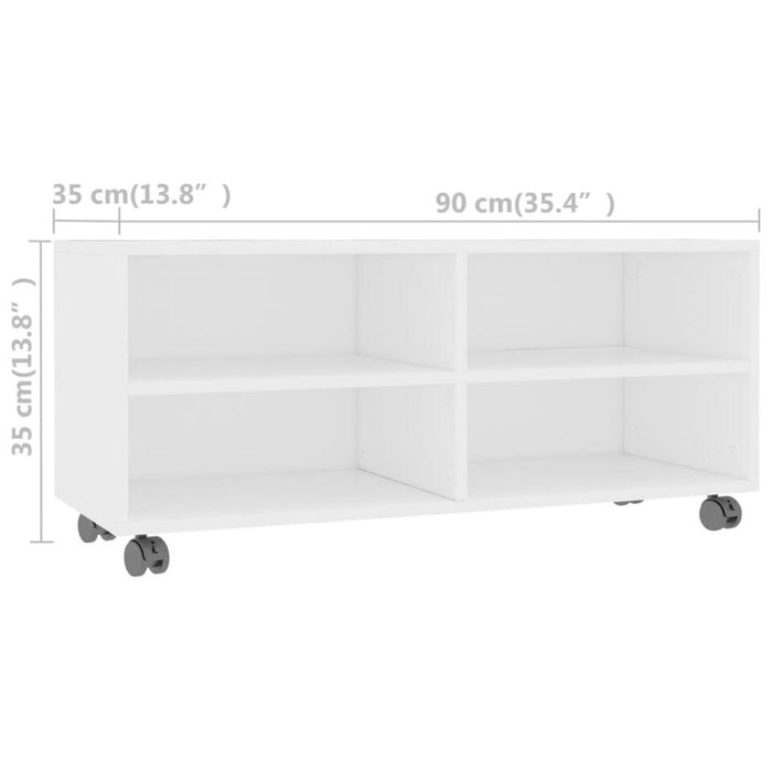 UNICORN TV cabinet modern white Width 90 cm Depth 35 cm Height 35 cm