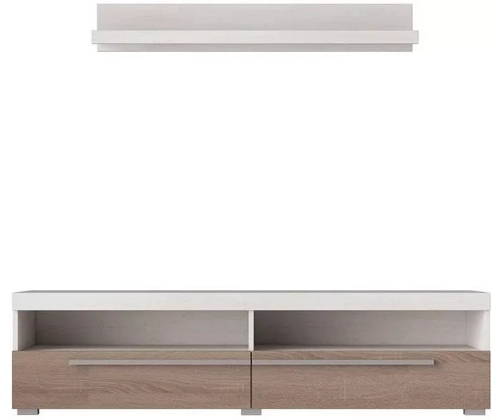 UNICORN TV furniture wall unit white brown 140 cm