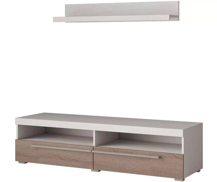 UNICORN TV furniture wall unit white brown 140 cm