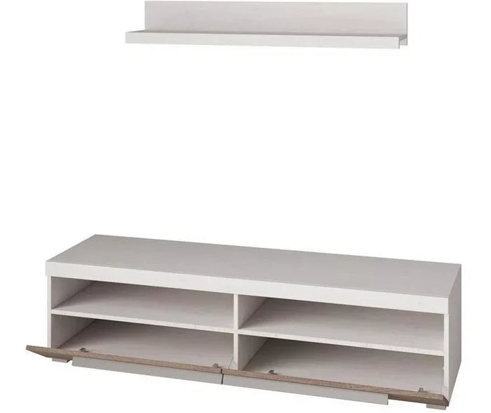 UNICORN TV furniture wall unit white brown 140 cm