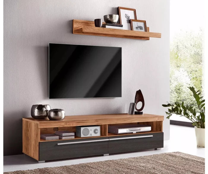 UNICORN TV furniture wall unit white brown 140 cm