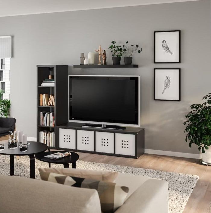 UNICORN TV unit wall unit black-brown white light brown width: 189 cm depth: 39 cm height: 147 cm