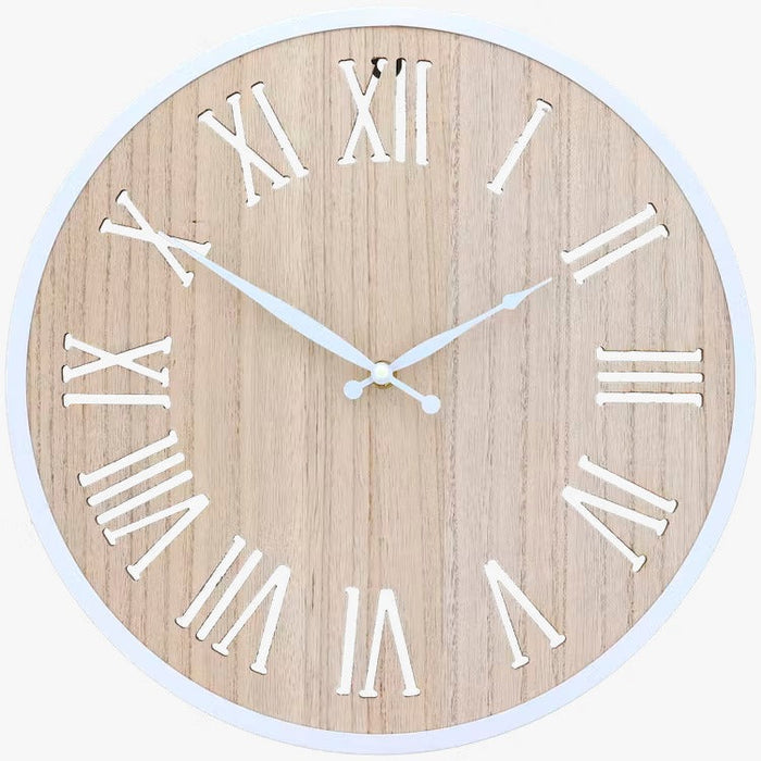 UNICORN Wall Clock 36 cm, size oak brown white black (l x w x h) 36 x 36 x 5 cm