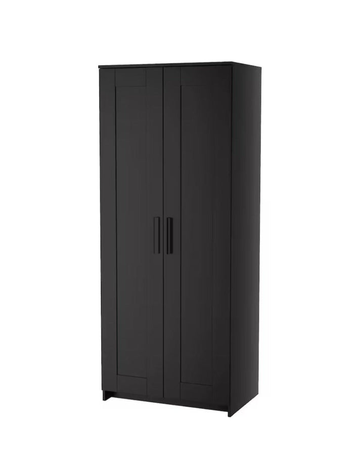 UNICORN Wardrobe wall cabinet wall unit black brown width: 79 cm depth: 55 cm height: 176 cm