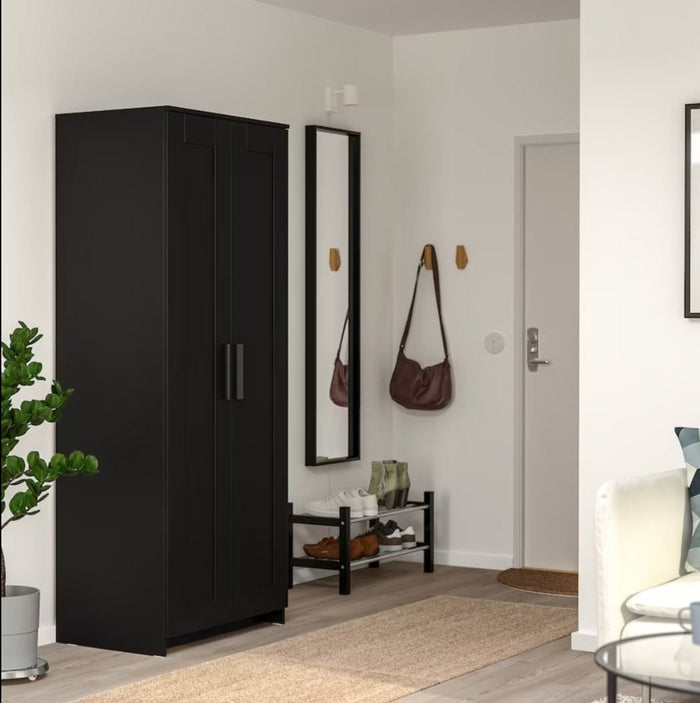 UNICORN Wardrobe wall cabinet wall unit black brown width: 79 cm depth: 55 cm height: 176 cm