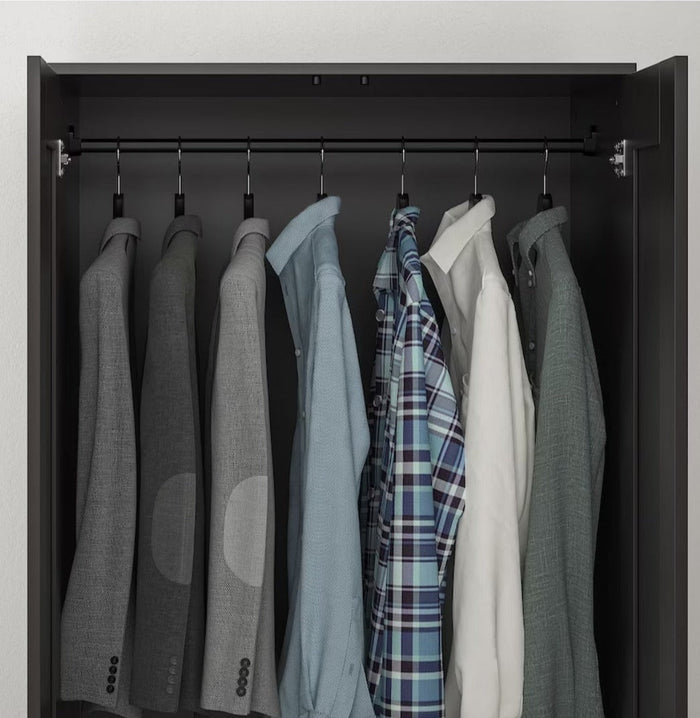 UNICORN Wardrobe wall cabinet wall unit black brown width: 79 cm depth: 55 cm height: 176 cm