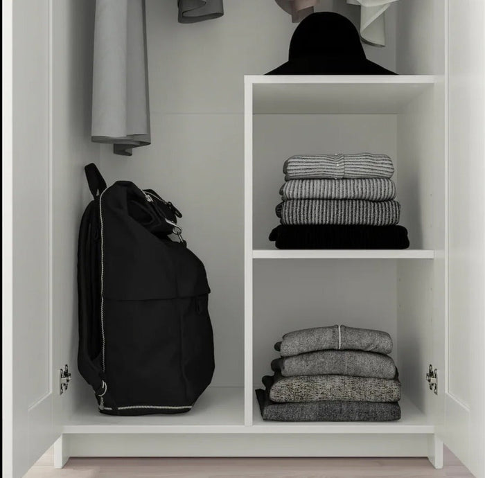 UNICORN Wardrobe wall cabinet wall unit white black Width 78 cm Depth 50 cm Height 190 cm