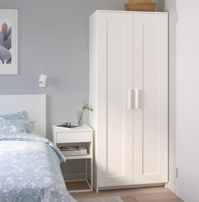 UNICORN Wardrobe wall cabinet wall unit white black Width 78 cm Depth 50 cm Height 190 cm