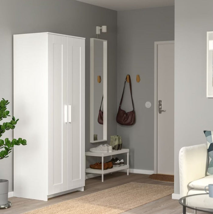 UNICORN Wardrobe wall cabinet wall unit white black Width 78 cm Depth 50 cm Height 190 cm