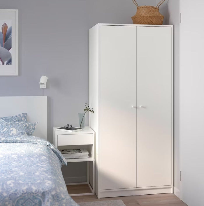 UNICORN Wardrobe white black brown with mirror width: 79 cm depth: 55 cm height: 176 cm