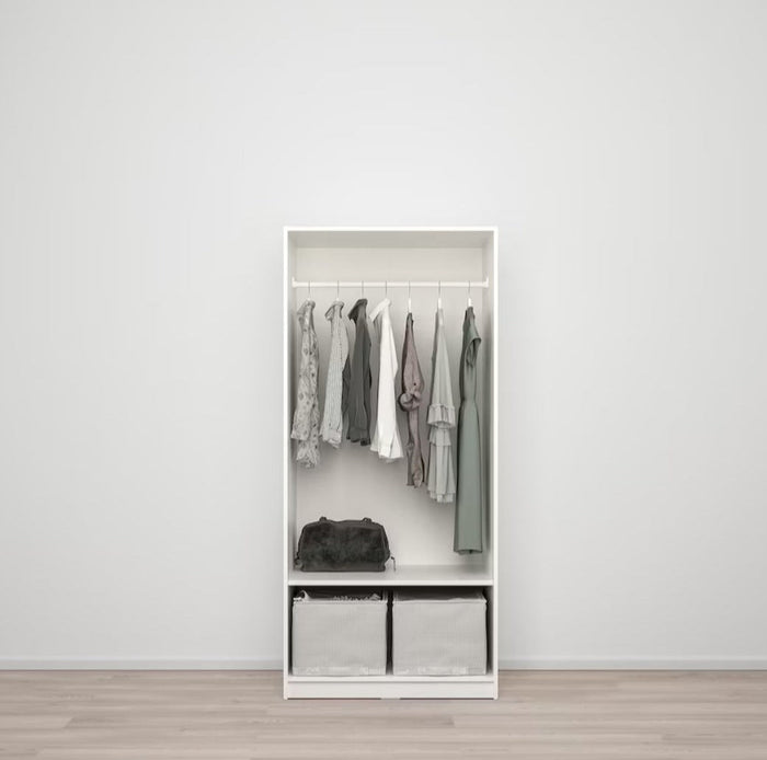 UNICORN Wardrobe white black brown with mirror width: 79 cm depth: 55 cm height: 176 cm