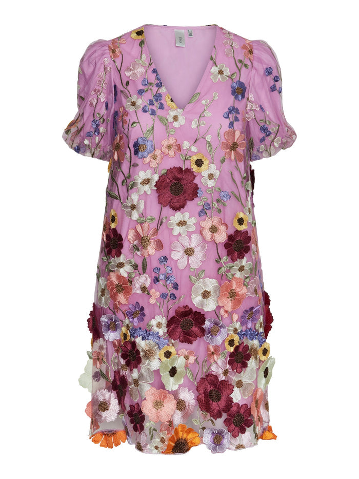 UNICORN Women's Blush Bloom Embroidered Dress Pink Dress with 3D Floral Embroidery xs s m l xl