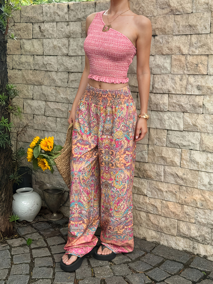 UNICORN Women'S Casual Wide-Leg Beach Pants with a Bohemian Style Design s m l xl