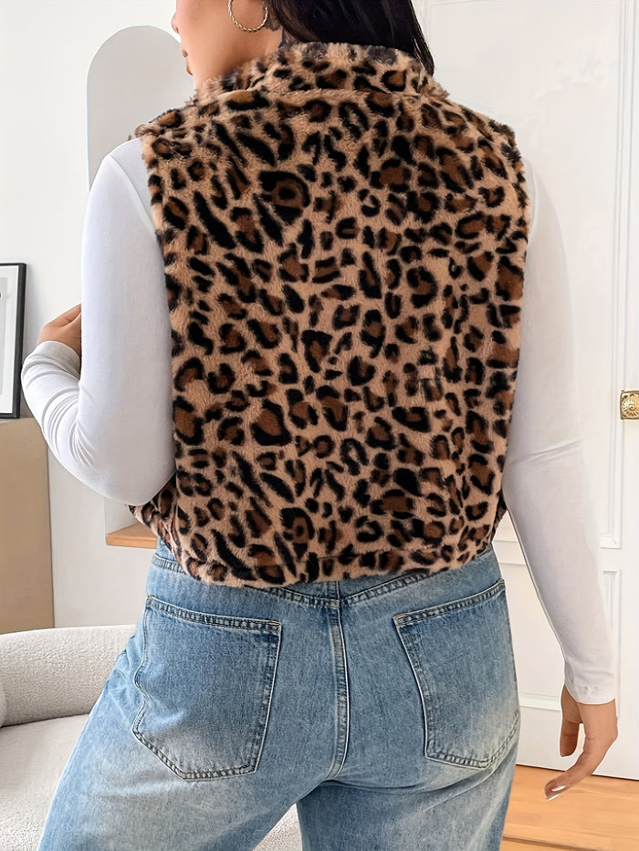 UNICORN Women'S Easy Sleeveless Leopard Print Vest Jacket, Winter Style s m l xl