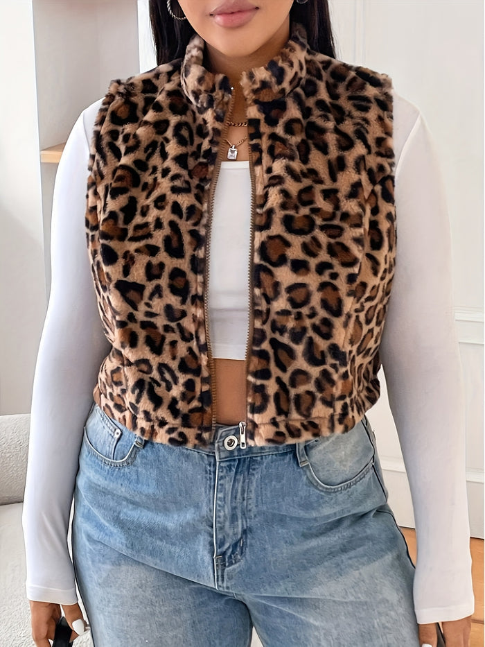 UNICORN Women'S Easy Sleeveless Leopard Print Vest Jacket, Winter Style s m l xl