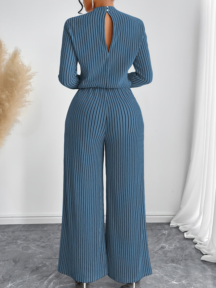 UNICORN Womens Elegant Long Sleeve Wide Leg Body Suit with Clavicle Collar s m l xl