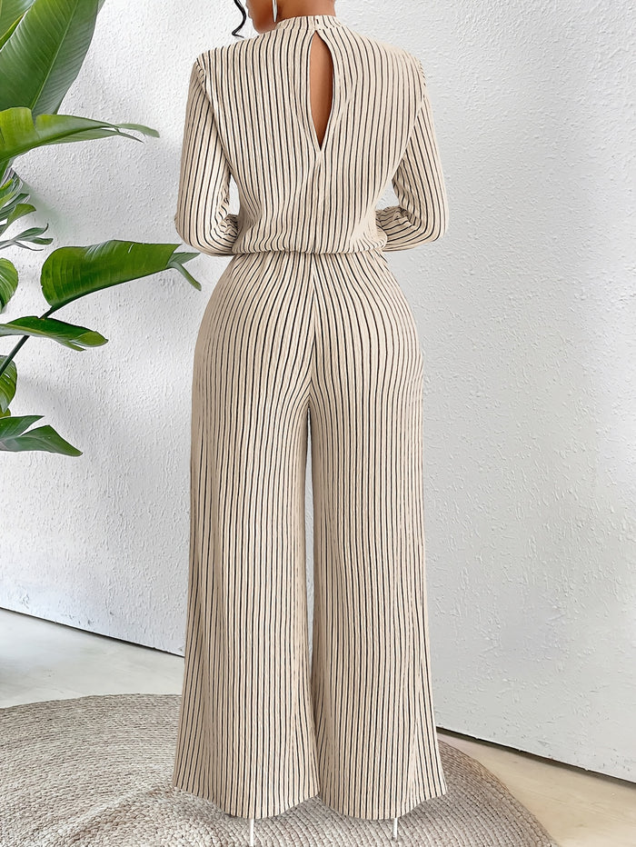 UNICORN Womens Elegant Long Sleeve Wide Leg Body Suit with Clavicle Collar s m l xl