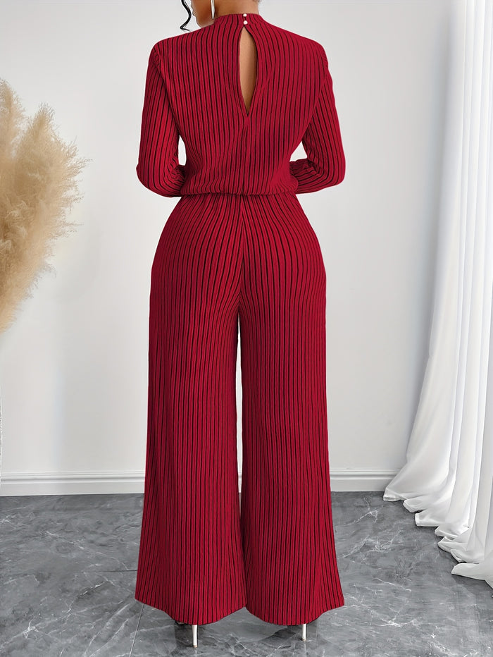 UNICORN Womens Elegant Long Sleeve Wide Leg Body Suit with Clavicle Collar s m l xl