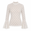 UNICORN Women's Ivory Lace Top – Elegant Lace Top with Flared Sleeves s m l xl