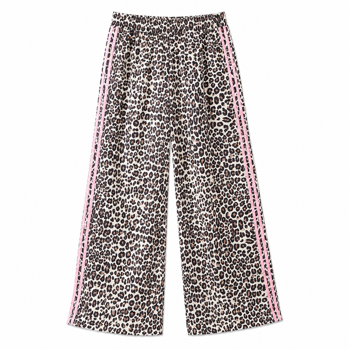 UNICORN Women's Leopard Print Wide Leg Trousers with Pink Side Stripe s m l xl