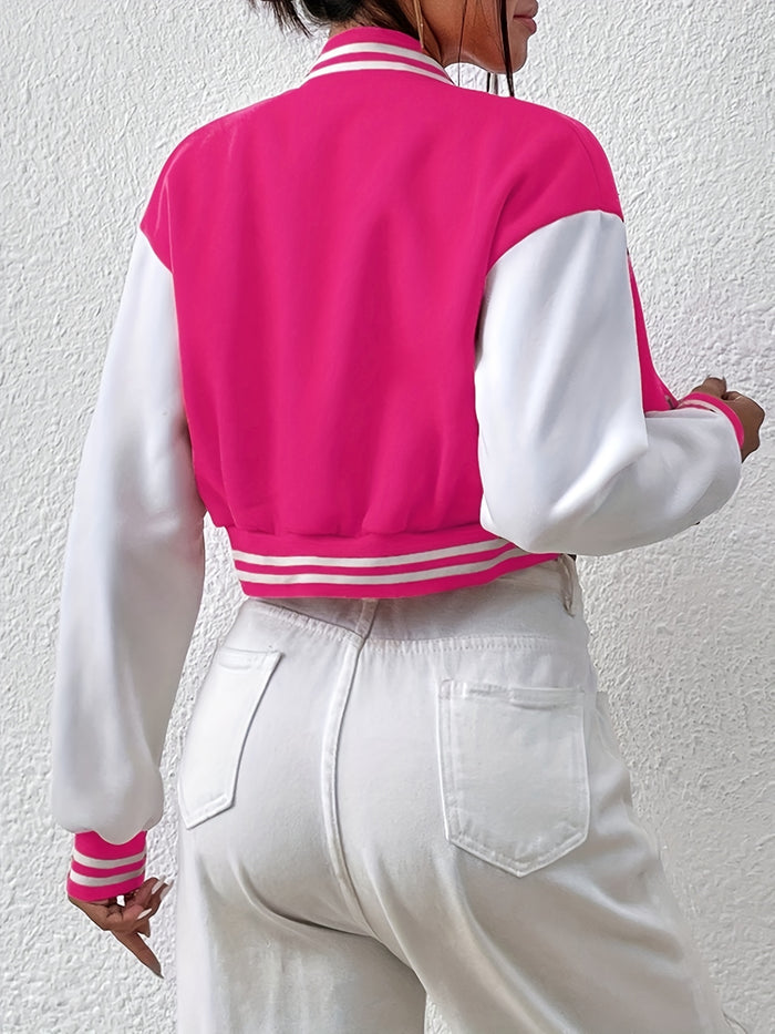 UNICORN Womens Lettered Striped Bomber Jacket xs s m l xl