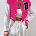 UNICORN Womens Lettered Striped Bomber Jacket xs s m l xl