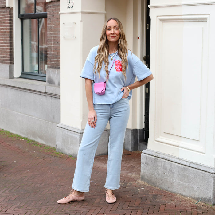UNICORN Women's Light Blue Wide Leg Jeans with Heart Detail Back Pockets xs s m l xl