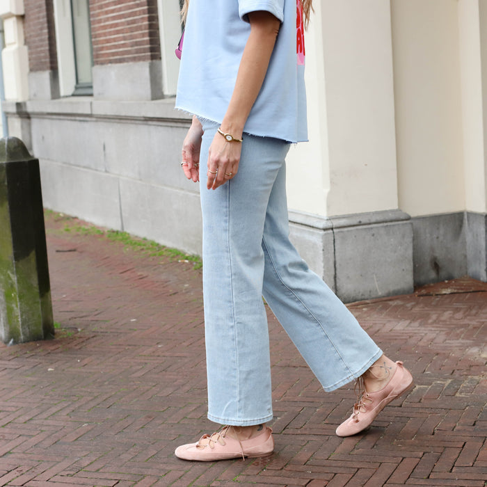 UNICORN Women's Light Blue Wide Leg Jeans with Heart Detail Back Pockets xs s m l xl