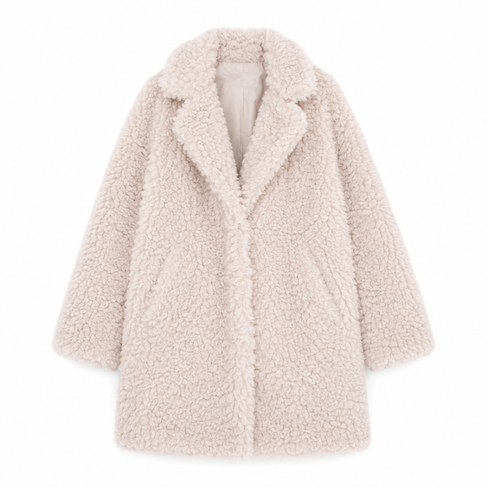 UNICORN Women's Luxury Teddy Coat Beige Soft Teddy Coat s m l xl
