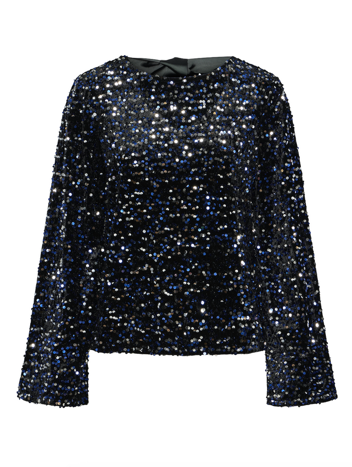 UNICORN Women's Midnight Sequin Top Luxe Sequin Top in Black & Navy xs s m l xl