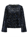 UNICORN Women's Midnight Sequin Top Luxe Sequin Top in Black & Navy xs s m l xl