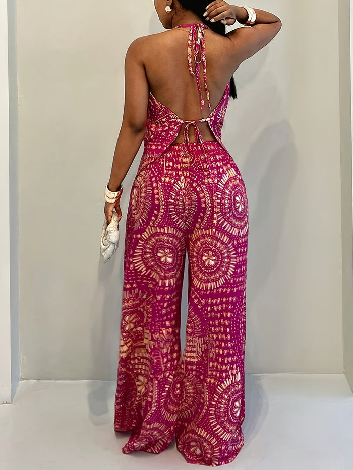 UNICORN Women'S Printed Drop Shoulder Camisole Top And Wide Leg Pants s m l xl xxl