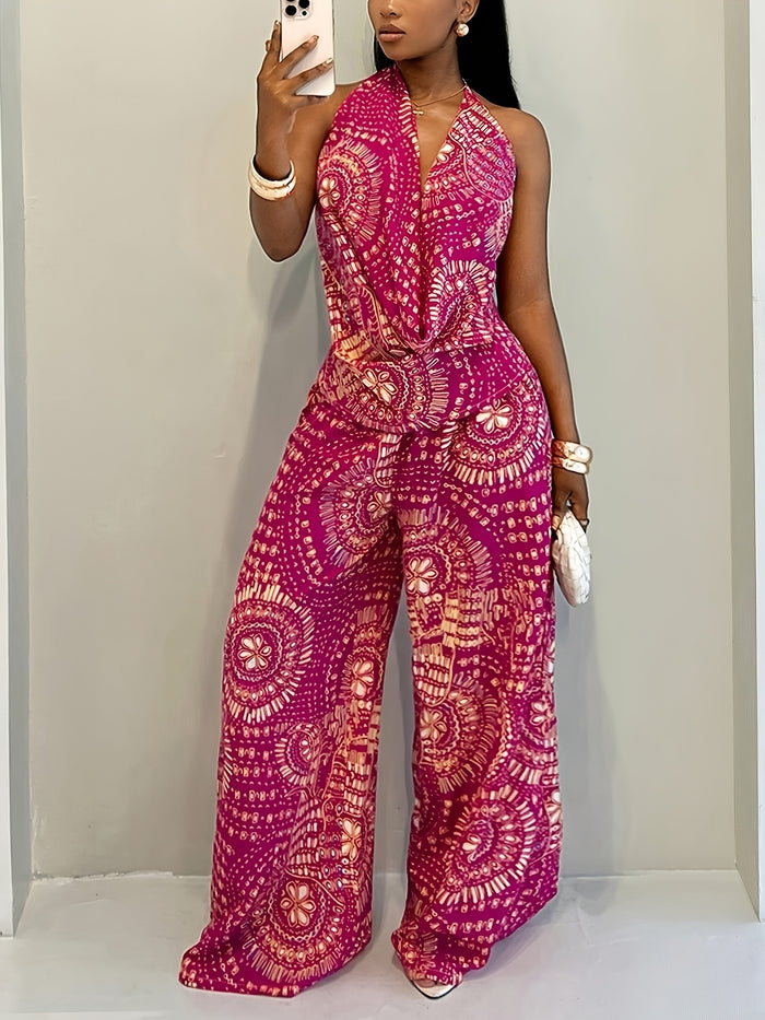 UNICORN Women'S Printed Drop Shoulder Camisole Top And Wide Leg Pants s m l xl xxl