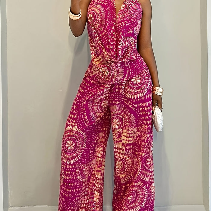 UNICORN Women'S Printed Drop Shoulder Camisole Top And Wide Leg Pants s m l xl xxl