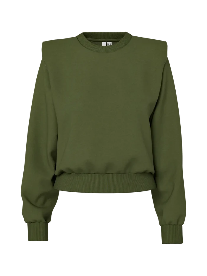 UNICORN Women's sweater Luxe Olive Sweater Regina cropped Hydrodrop with Shoulder Details xs s m l xl xxl