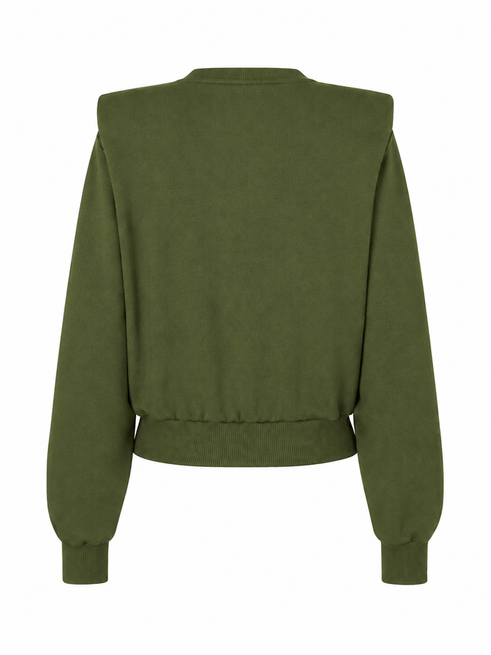 UNICORN Women's sweater Luxe Olive Sweater Regina cropped Hydrodrop with Shoulder Details xs s m l xl xxl