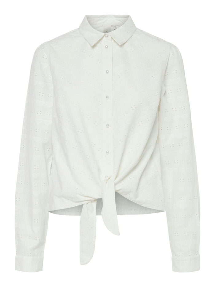 UNICORN Women's White Broderie Tie Front Blouse White Cotton Blouse with Bow Detail xs s m l xl
