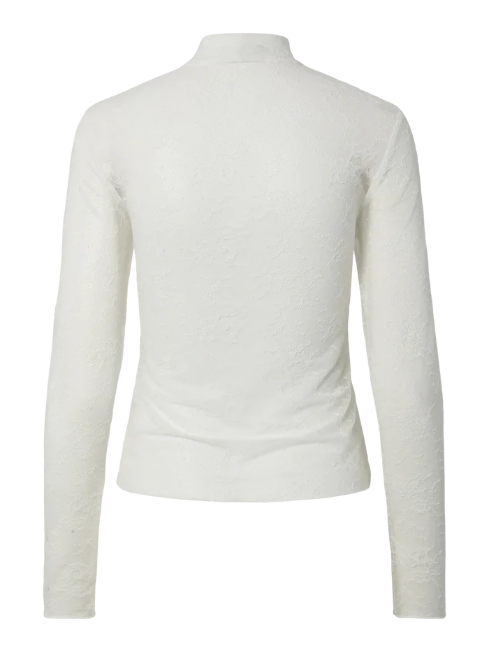 UNICORN Women's White Lace Mesh Top with Mock Neck xs s m l xl