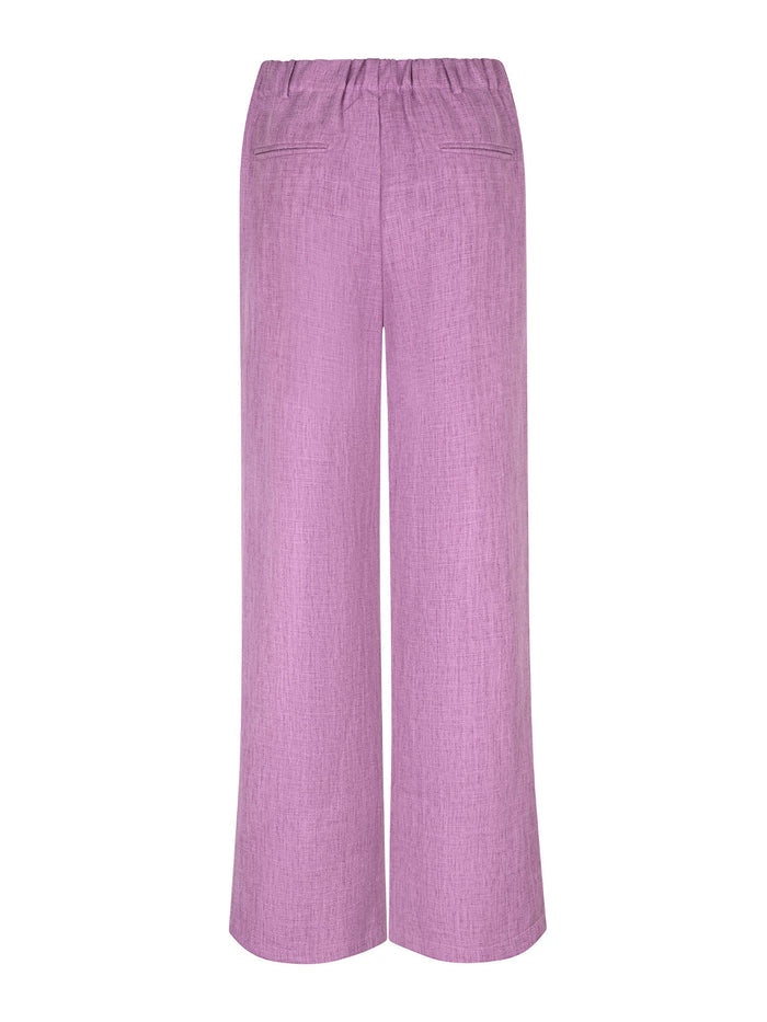 UNICORN Women's Wide Leg Trousers Purple – Elegant High-Waisted Trousers with Straight Legs xs s m l xl