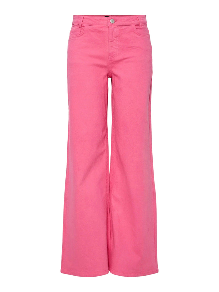 Vala wide denim jeans pink