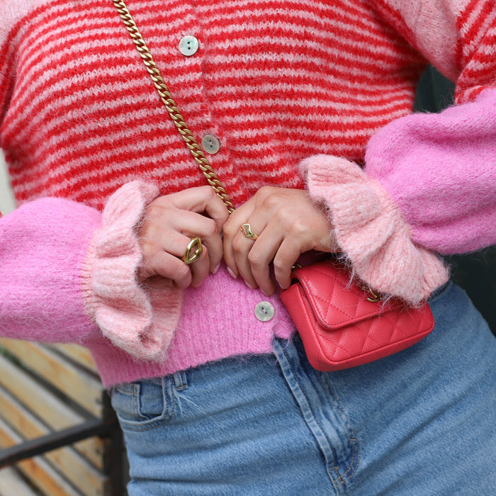 Vest Lexi Lou streep dubbel roze