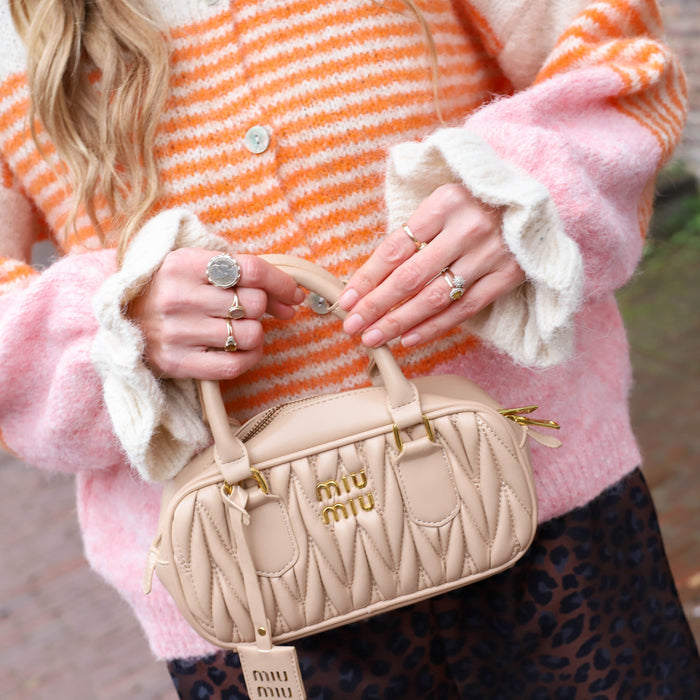 Vest Lexi Lou streep ecru roze