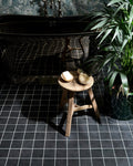 Victorian Style™ Porcelain Anthracite Field|Credit: Catchpole & Rye Bathtub|folly-moss-porcelain-hex-melange