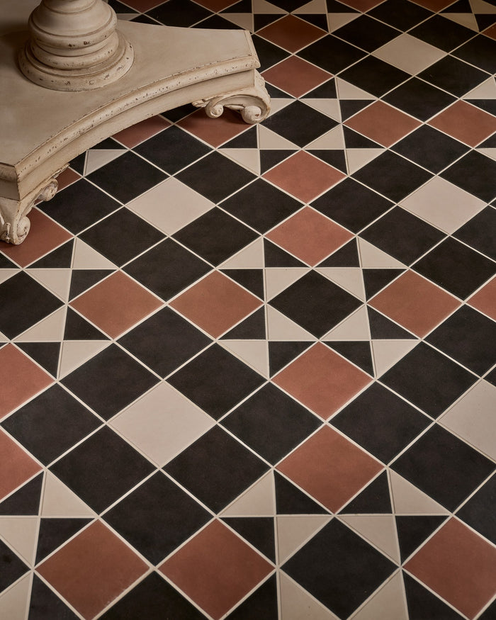 Victorian Style™ Porcelain Finchley Pattern Terracotta||victorian-style-porcelain-grand-finchley-pattern