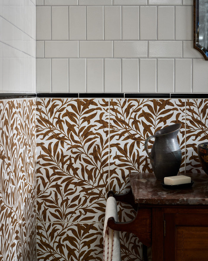 Victorian Style™ Wall Ceramic Antique White Metro Crackle Glaze||architectural-moulding-bead-ceramic-black, silk-screen-ceramic-willow-cottage-tobacco