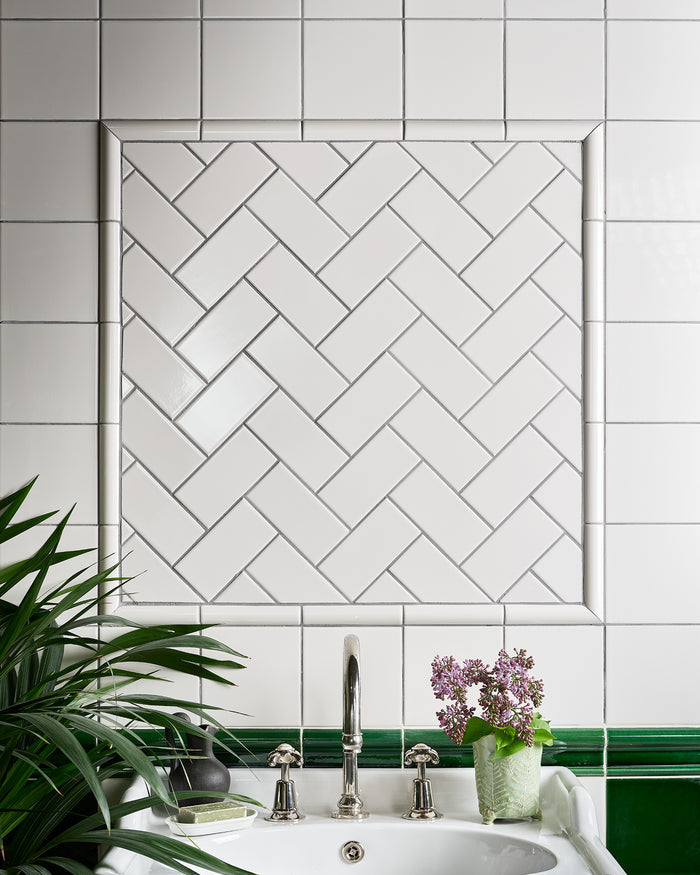 Victorian Style™ Wall Ceramic Antique White Metro Crackle Glaze||victorian-style-wall-ceramic-antique-white-square,  victorian-style-wall-ceramic-antique-white-simple-beading