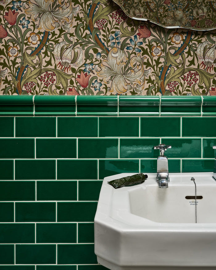 Victorian Style™ Wall Ceramic Emerald Green Dado Crackle Glaze||victorian-style-wall-ceramic-emerald-green-metro