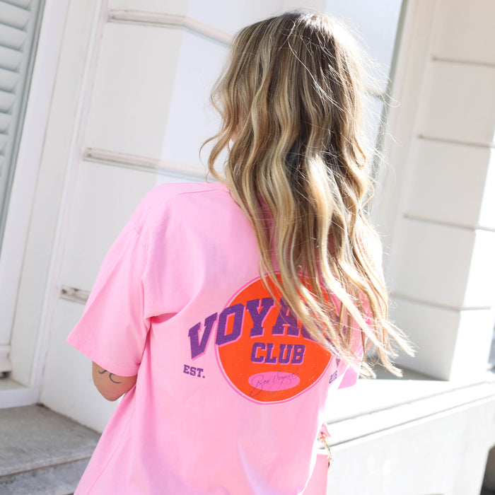 Voyage club tee roze